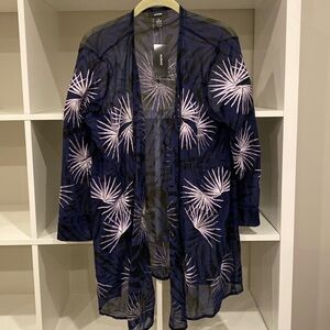 NWT: Alfani “palm party” semi sheer robe, size S